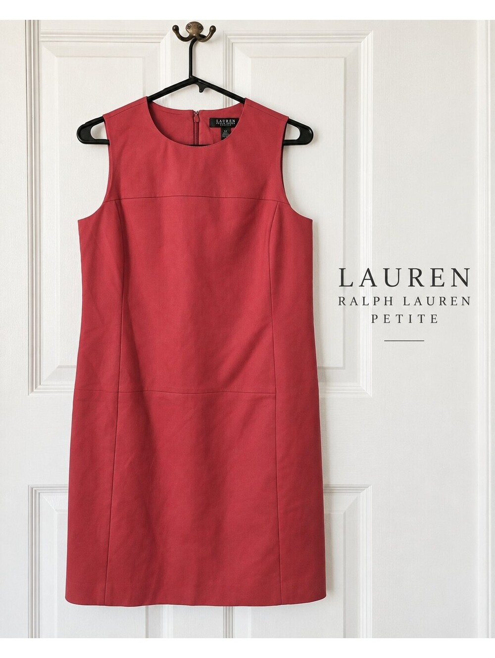 Lauren Ralph Lauren Petite Red Sleeveless Sheath Dress Size 10P